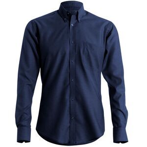 Kustom Kit Mens Slim Fit Long Sleeved Oxford Work Shirt / Navy